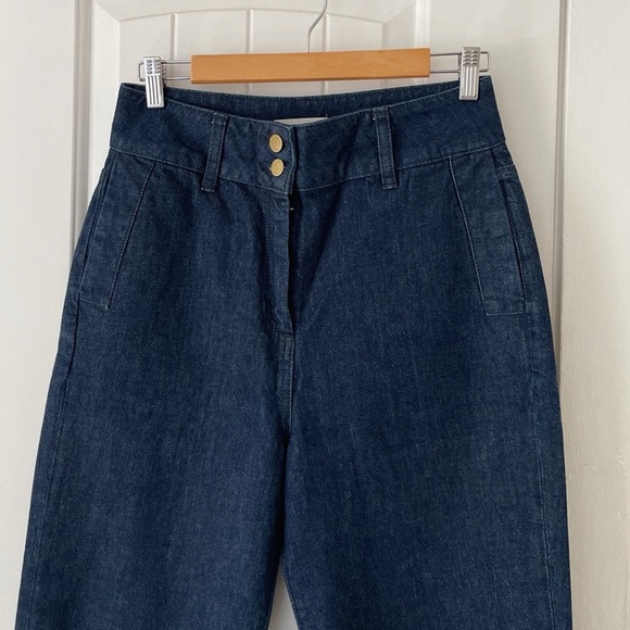 Triarchy Womens High Rise Trouser Jeans Denim Size 27 Dark Denim Classic Preppy - Picture 2 of 7